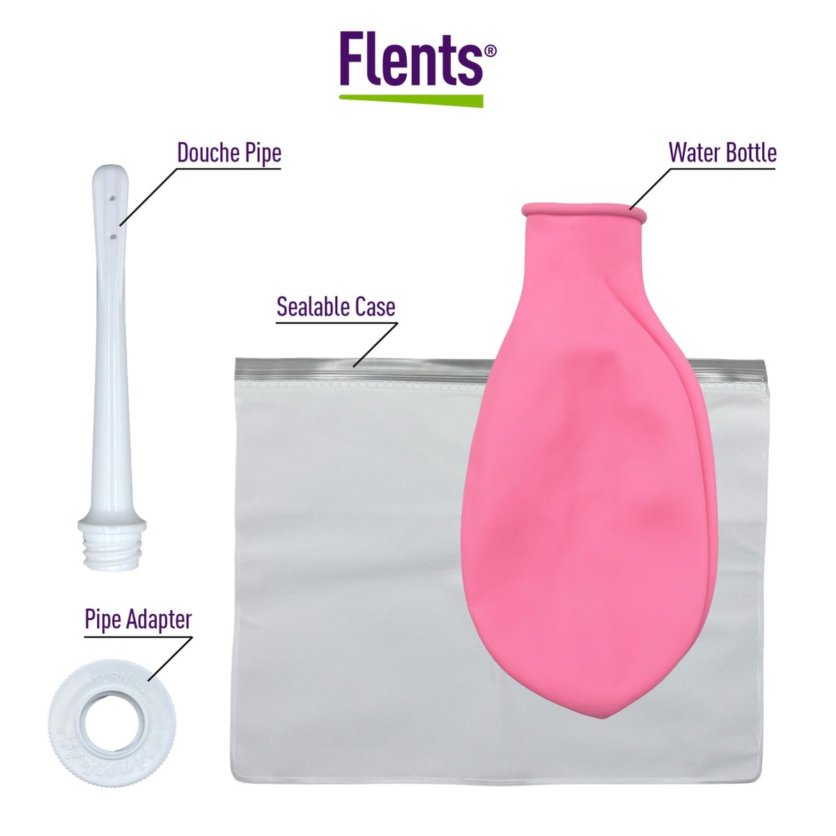 Flents Wiederverwendbares Douche-Set – Kompaktes & tragbares Damenhygienesystem, 16 fl oz Reinigungsflasche, BPA-frei, Gummi, einfach zu verwenden, reisefreundlich, persönliche Pflege und Wellness-Lösung für Frauen