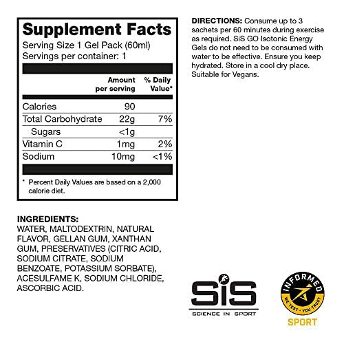 SiS GO Isotonisches Energie-Variety-Pack – 12er-Pack (12 x 60 ml) – Kohlenhydrat-Gel für Ausdauersportler
