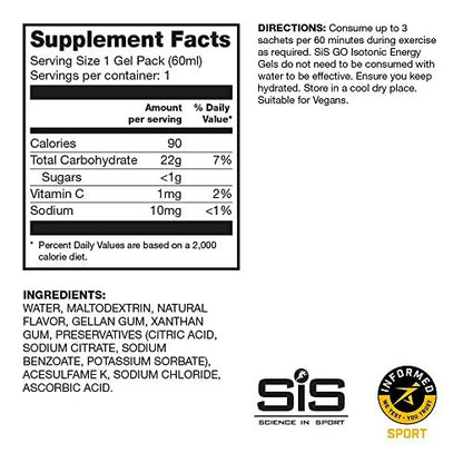 SiS GO Isotonisches Energie-Variety-Pack – 12er-Pack (12 x 60 ml) – Kohlenhydrat-Gel für Ausdauersportler