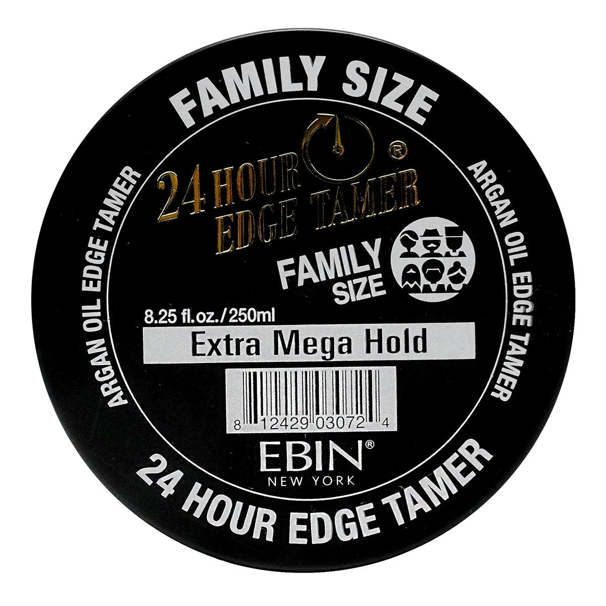 EBIN NEW YORK 24 Hour Edge Tamer – Extra Mega Hold (250 ml) – Styling Gel für perfekte Babyhaare & Kanten