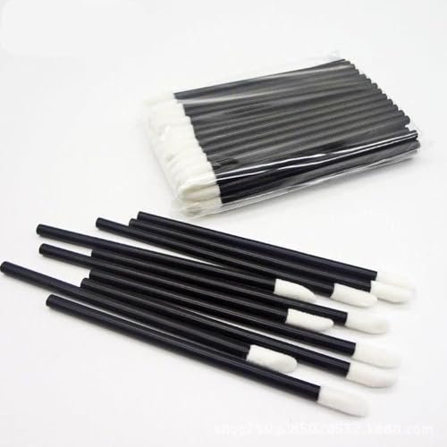 GoWorth 200 Stück Einweg-Lippenbürsten-Set – Schwarze Nylon-Lippenstift-Applikatoren für Make-up