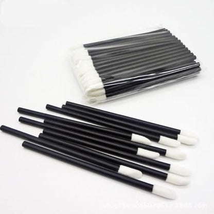 GoWorth 200 Stück Einweg-Lippenbürsten-Set – Schwarze Nylon-Lippenstift-Applikatoren für Make-up