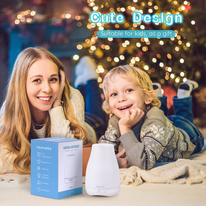 Homeweeks Duftdiffuser 100 ml – Bunter ätherischer Öl-Diffuser mit einstellbarem Nebelmodus, automatischer Abschaltung für Schlafzimmer/Büro/Reise (100 ml, 1er-Pack)
