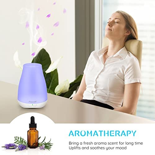 Homeweeks Duftdiffuser 100 ml – Bunter ätherischer Öl-Diffuser mit einstellbarem Nebelmodus, automatischer Abschaltung für Schlafzimmer/Büro/Reise (100 ml, 1er-Pack)