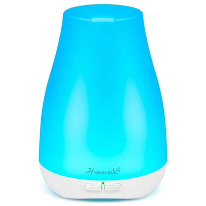 Homeweeks Duftdiffuser 100 ml – Bunter ätherischer Öl-Diffuser mit einstellbarem Nebelmodus, automatischer Abschaltung für Schlafzimmer/Büro/Reise (100 ml, 1er-Pack)