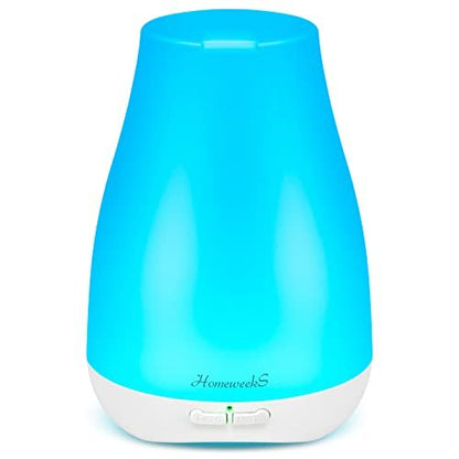 Homeweeks Duftdiffuser 100 ml – Bunter ätherischer Öl-Diffuser mit einstellbarem Nebelmodus, automatischer Abschaltung für Schlafzimmer/Büro/Reise (100 ml, 1er-Pack)