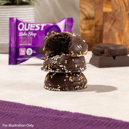 Quest Nutrition Frosted Protein Cookies, Schokoladenkuchen, <1g Zucker, 5g Protein, 1g Netto-Kohlenhydrate, glutenfrei, 8 Kekse