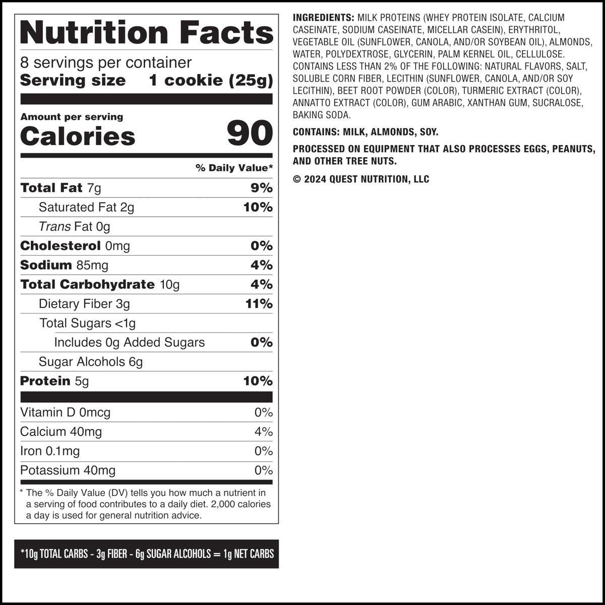 Quest Nutrition Frosted Protein Cookies – Geburtstagskuchen, <1g Zucker, 5g Protein, 1g Netto-Kohlenhydrate, glutenfrei, 8 Kekse