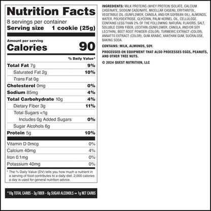 Quest Nutrition Frosted Protein Cookies – Geburtstagskuchen, <1g Zucker, 5g Protein, 1g Netto-Kohlenhydrate, glutenfrei, 8 Kekse