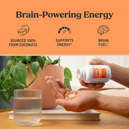 Bulletproof Brain Octane Softgels – 60 Kapseln, reines C8-MCT-Öl für anhaltende Energie