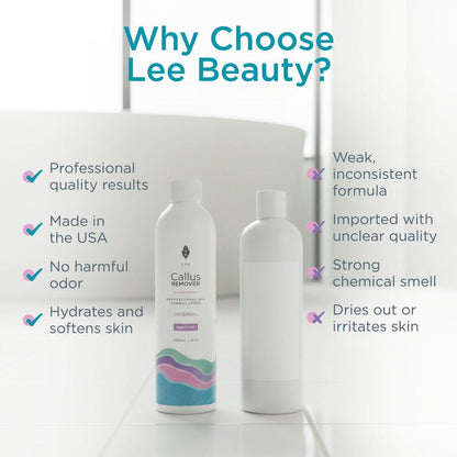 Lee Beauty Professional Gel Callus Entferner für Füße 237ml - Original schnell wirkende Formel, extra stark gegen rissige Fersen & abgestorbene Haut (1er-Pack)