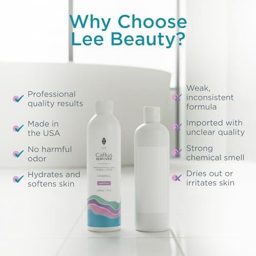 Lee Beauty Professional Gel Callus Entferner für Füße 237ml - Original schnell wirkende Formel, extra stark gegen rissige Fersen & abgestorbene Haut (1er-Pack)