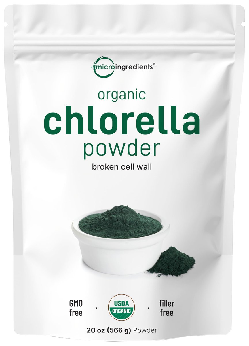 Micro Ingredients Bio Chlorella Pulver, 567 g | Aufgebrochene Zellwände für vollständige Absorption | Rohes Superfood, reich an Protein & Vitaminen | Non-GMO, Vegan, Nicht bestrahlt