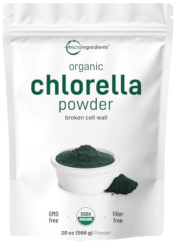 Micro Ingredients Bio Chlorella Pulver, 567 g | Aufgebrochene Zellwände für vollständige Absorption | Rohes Superfood, reich an Protein & Vitaminen | Non-GMO, Vegan, Nicht bestrahlt
