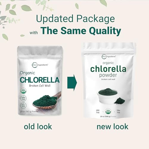 Micro Ingredients Bio Chlorella Pulver, 567 g | Aufgebrochene Zellwände für vollständige Absorption | Rohes Superfood, reich an Protein & Vitaminen | Non-GMO, Vegan, Nicht bestrahlt