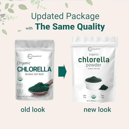 Micro Ingredients Bio Chlorella Pulver, 567 g | Aufgebrochene Zellwände für vollständige Absorption | Rohes Superfood, reich an Protein & Vitaminen | Non-GMO, Vegan, Nicht bestrahlt