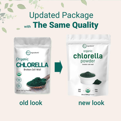 Micro Ingredients Bio Chlorella Pulver, 567 g | Aufgebrochene Zellwände für vollständige Absorption | Rohes Superfood, reich an Protein & Vitaminen | Non-GMO, Vegan, Nicht bestrahlt