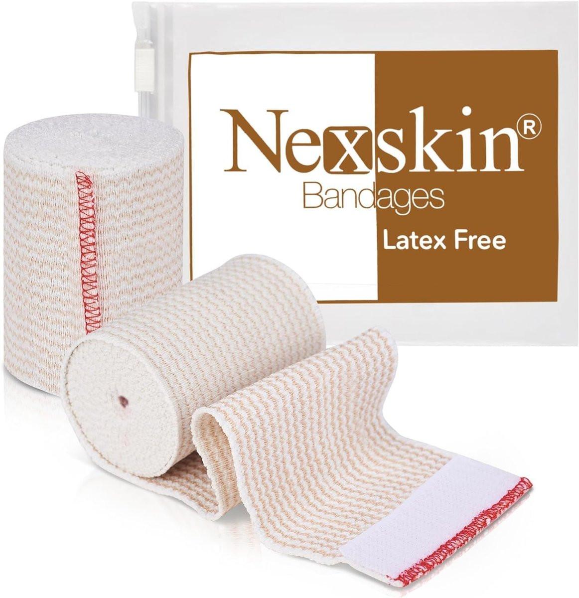 Nexskin Premium Elastische Binde (7,5 cm breit, 2er-Pack) – Latexfreie Sport- und Medizinische Kompressionsbandagen mit Klettverschluss an beiden Enden – Waschbar und wiederverwendbar