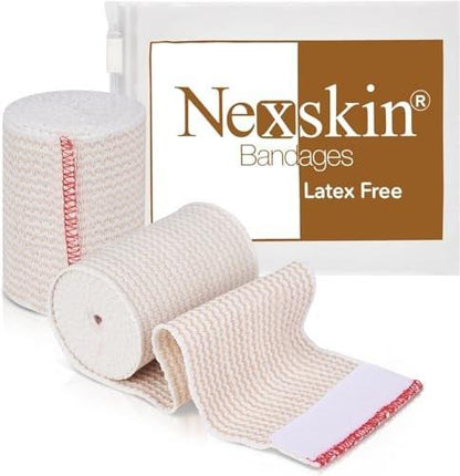 Nexskin Premium Elastische Binde (7,5 cm breit, 2er-Pack) – Latexfreie Sport- und Medizinische Kompressionsbandagen mit Klettverschluss an beiden Enden – Waschbar und wiederverwendbar