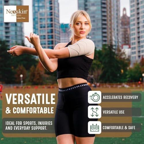 Premium elastische Bandage-Wickel (10 cm breit, 2er-Pack) – Nexskin Latexfreie Sport-/Kompressionsbandagen mit Klettverschluss an beiden Enden – Lebenslange waschbare & wiederverwendbare Bandagen