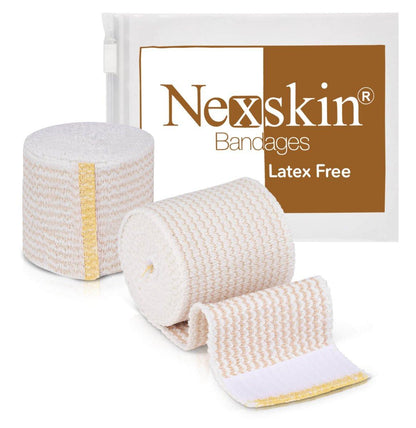 Nexskin Premium elastische Bandage (5 cm breit, 2er-Pack) - Latexfreie Sport- und Medizin-Kompressionsbandagen mit Klettverschluss an beiden Enden - Waschbar und wiederverwendbar