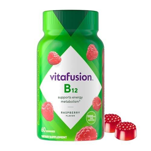 Vitafusion Vitamin B12 Gummis | 1000 mcg | 60 Gummis für Erwachsene | Himbeergeschmack | Glutenfrei