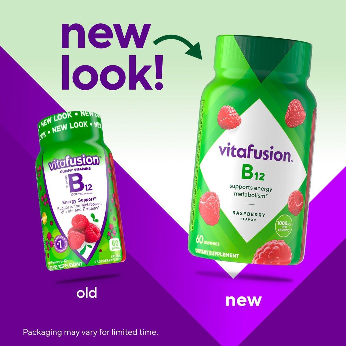 Vitafusion Vitamin B12 Gummis | 1000 mcg | 60 Gummis für Erwachsene | Himbeergeschmack | Glutenfrei