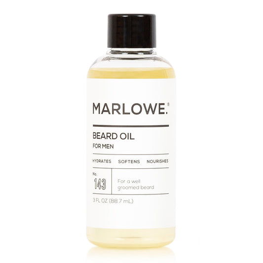 MARLOWE. Nr. 143 Bartöl 3 oz – Pflegendes Männeröl für weicheren & volleren Bart, 100% natürlicher Bartpfleger mit Sonnenblumen- & Saflorölen, ohne Duftstoffe