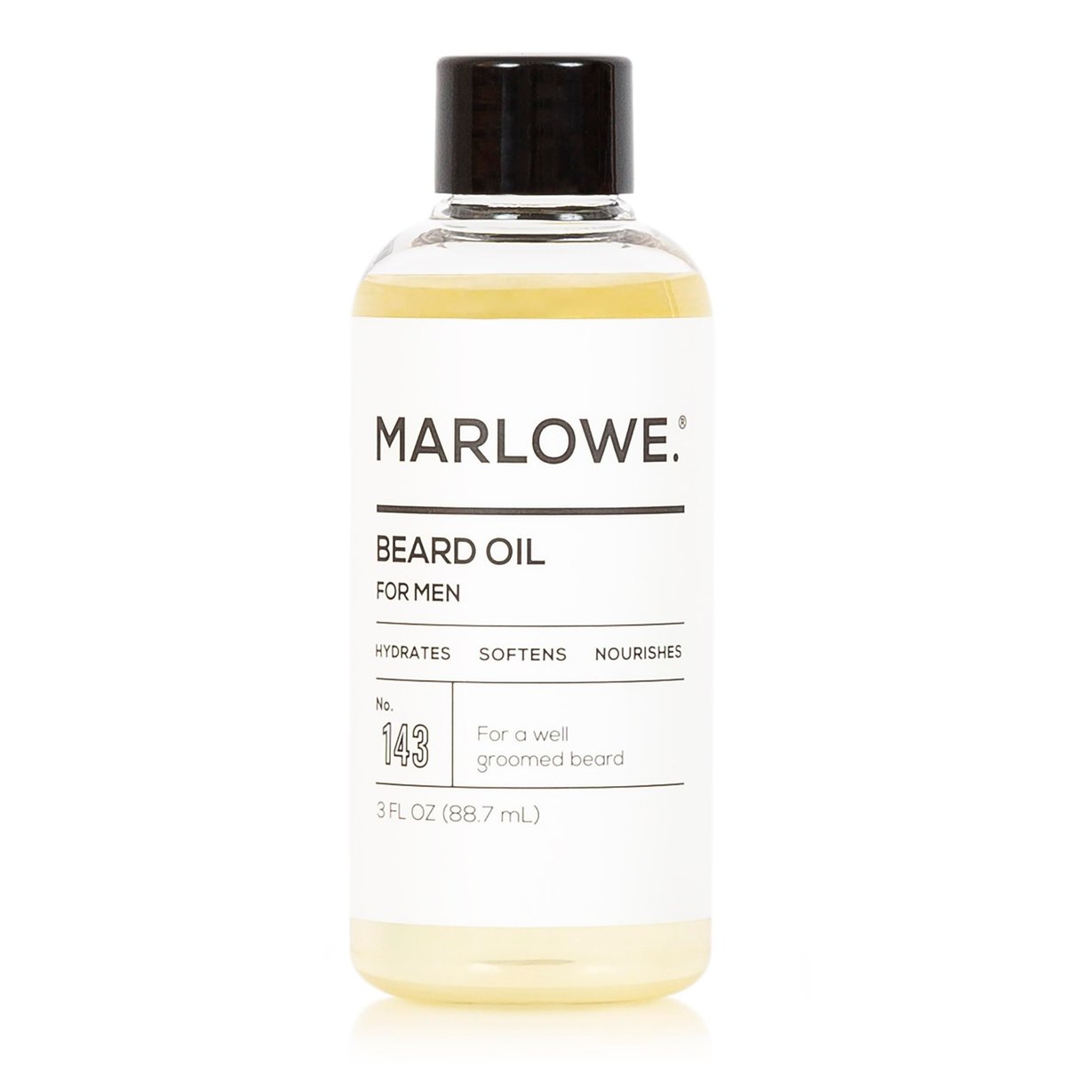 MARLOWE. Nr. 143 Bartöl 3 oz – Pflegendes Männeröl für weicheren & volleren Bart, 100% natürlicher Bartpfleger mit Sonnenblumen- & Saflorölen, ohne Duftstoffe