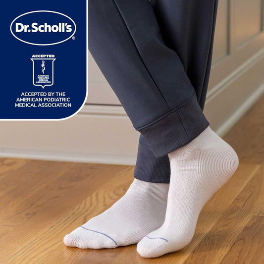 Dr. Scholl's Diabetiker & Durchblutungsstrümpfe für Herren, Weiß, Schuhgröße 7-12, 4 Paar