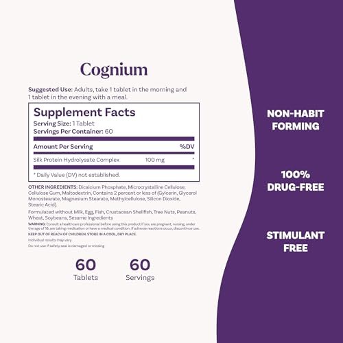 Natrol Cognium Gedächtnis & Gehirn Unterstützung – 60 Tabletten, 30-Tage-Vorrat