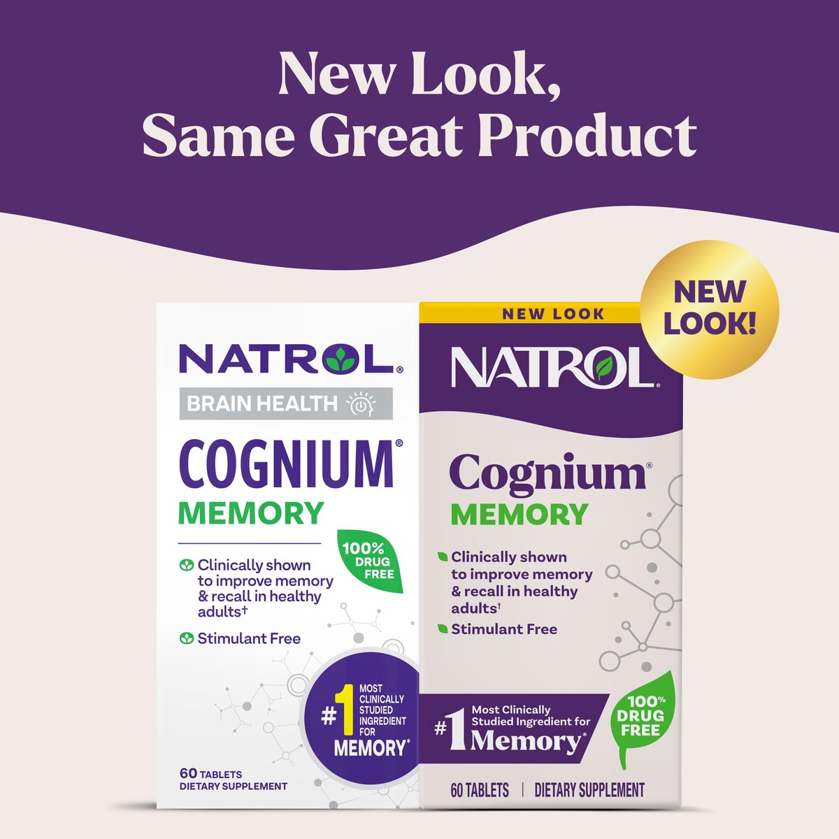 Natrol Cognium Gedächtnis & Gehirn Unterstützung – 60 Tabletten, 30-Tage-Vorrat