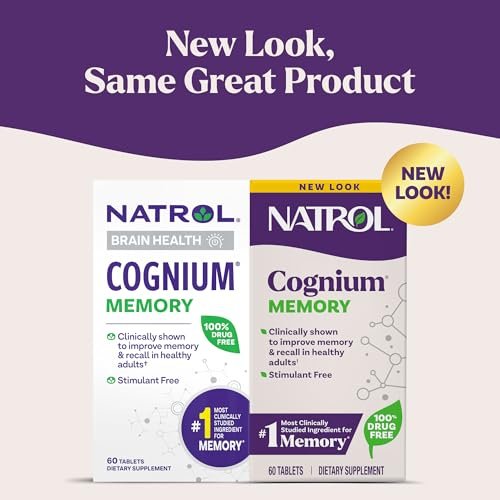 Natrol Cognium Gedächtnis & Gehirn Unterstützung – 60 Tabletten, 30-Tage-Vorrat