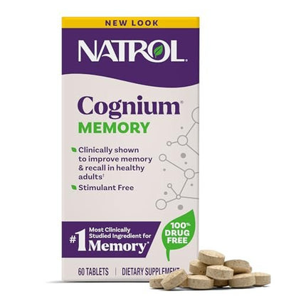 Natrol Cognium Gedächtnis & Gehirn Unterstützung – 60 Tabletten, 30-Tage-Vorrat