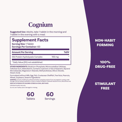 Natrol Cognium Gedächtnis & Gehirn Unterstützung – 60 Tabletten, 30-Tage-Vorrat