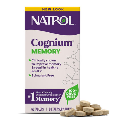 Natrol Cognium Gedächtnis & Gehirn Unterstützung – 60 Tabletten, 30-Tage-Vorrat