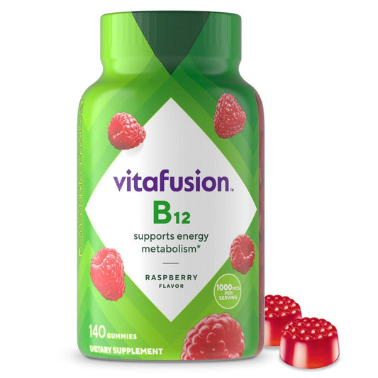 Vitafusion Vitamin B12 Gummis | 1000 mcg | 140 Erwachsene Gummivitamine | Für Frauen & Männer | Himbeergeschmack | Gluten- und laktosefrei