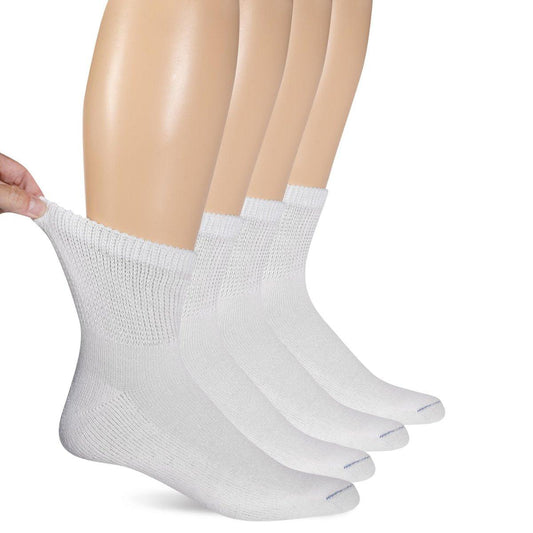 Dr. Scholl's Herren Diabetiker & Kreislauf Non-Binding Knöchelsocken, 4er-Pack, Weiß, Schuhgröße 13-15