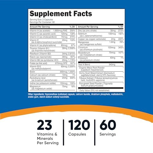Nutricost Multivitamin für Männer – 120 Kapseln Vitamine und Mineralstoffe für den gesunden Mann