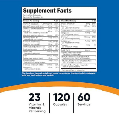 Nutricost Multivitamin für Männer – 120 Kapseln Vitamine und Mineralstoffe für den gesunden Mann