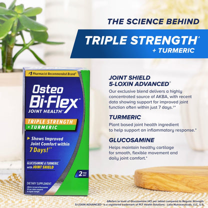 Osteo Bi-Flex Dreifach-Stärke Glucosamin Komplex mit Kurkuma-Extrakt – 80 Tabletten für Gelenkfunktion und antioxidative Kraft