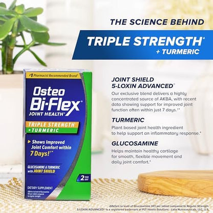 Osteo Bi-Flex Dreifach-Stärke Glucosamin Komplex mit Kurkuma-Extrakt – 80 Tabletten für Gelenkfunktion und antioxidative Kraft