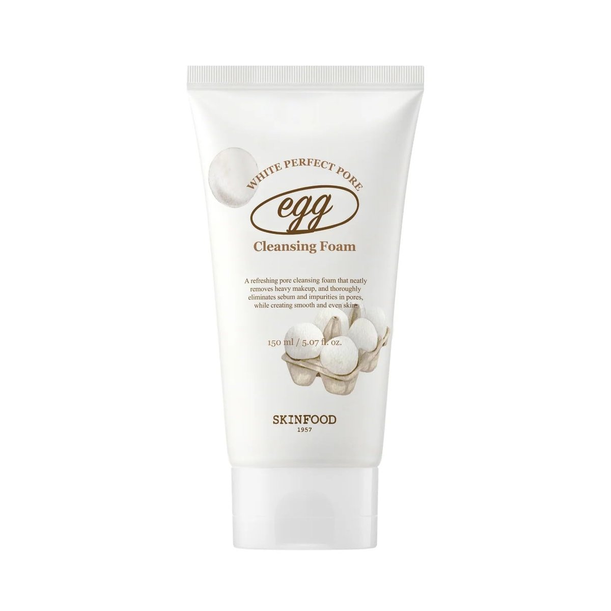 SKINFOOD Egg Perfect Pore Cleansing Foam 150ml – Porenverfeinernder Gesichtsreiniger mit Eigelb und Eiweiß
