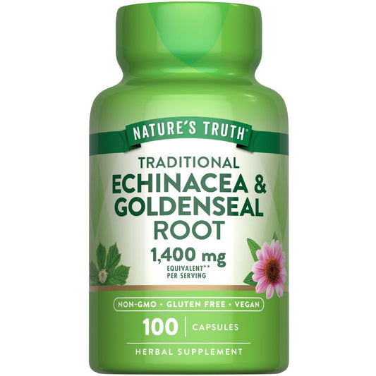 Nature's Truth Echinacea Goldenseal Kapseln | 100 Stück | Veganes, Nicht-GVO & Glutenfreies Nahrungsergänzungsmittel | Kräuterunterstützungskomplex