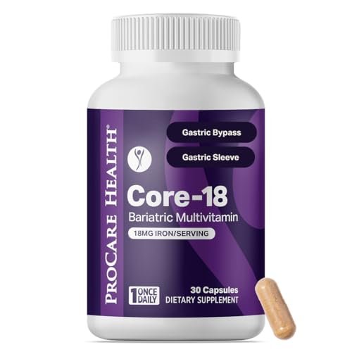 ProCare Health Bariatrisches Multivitamin mit Eisen 18 mg (30 leicht zu schluckende Kapseln) - Post-OP Bariatrische Vitamine für Magenbypass - Must-Haves für Schlauchmagen-Patienten (1 Monatsvorrat)