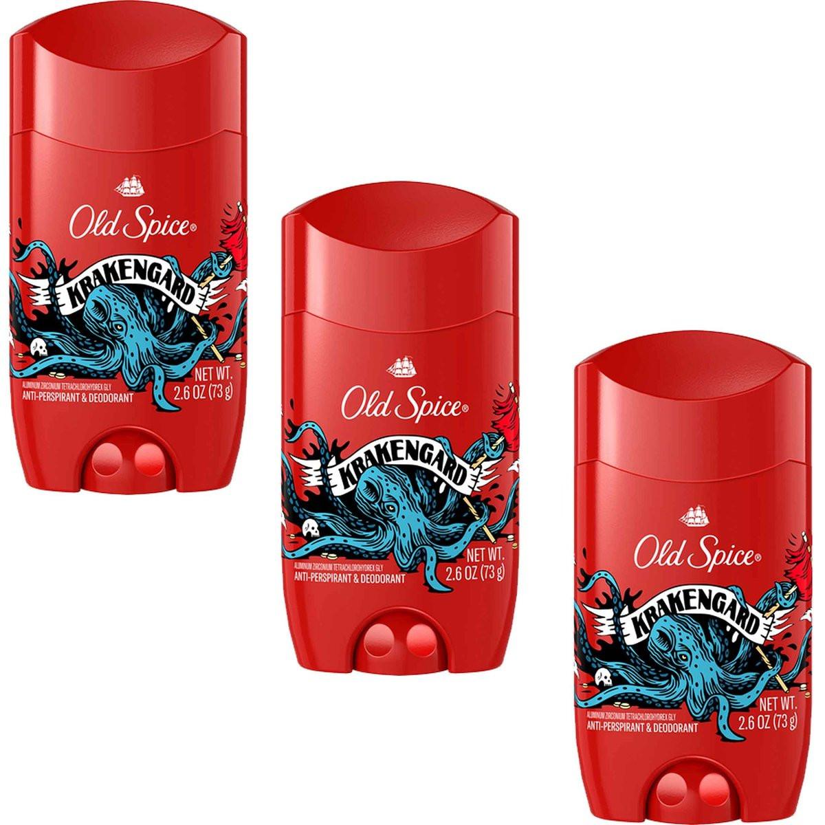Old Spice Wild Collection Antiperspirant & Deodorant Krakengard – 3er-Pack (je 2,6 Unzen)
