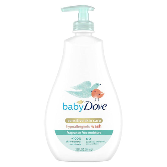 Baby Dove Sensitive Skin Care Baby Wash – Duftfrei, hypoallergen, 591 ml