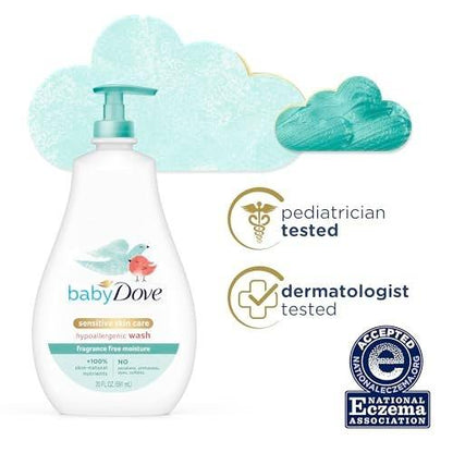 Baby Dove Sensitive Skin Care Baby Wash – Duftfrei, hypoallergen, 591 ml