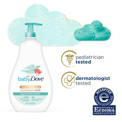 Baby Dove Sensitive Skin Care Baby Wash – Duftfrei, hypoallergen, 591 ml