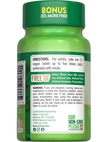 Nature's Truth B12 Vitamin 500 mcg | 120 Tabletten | Vegan, Nicht-GMO & Glutenfrei